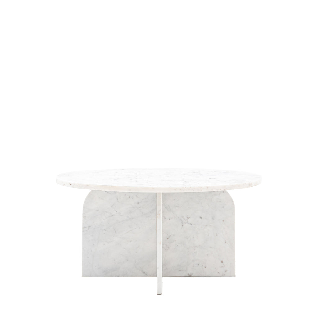 Amalfi Round Marble Coffee Table | White